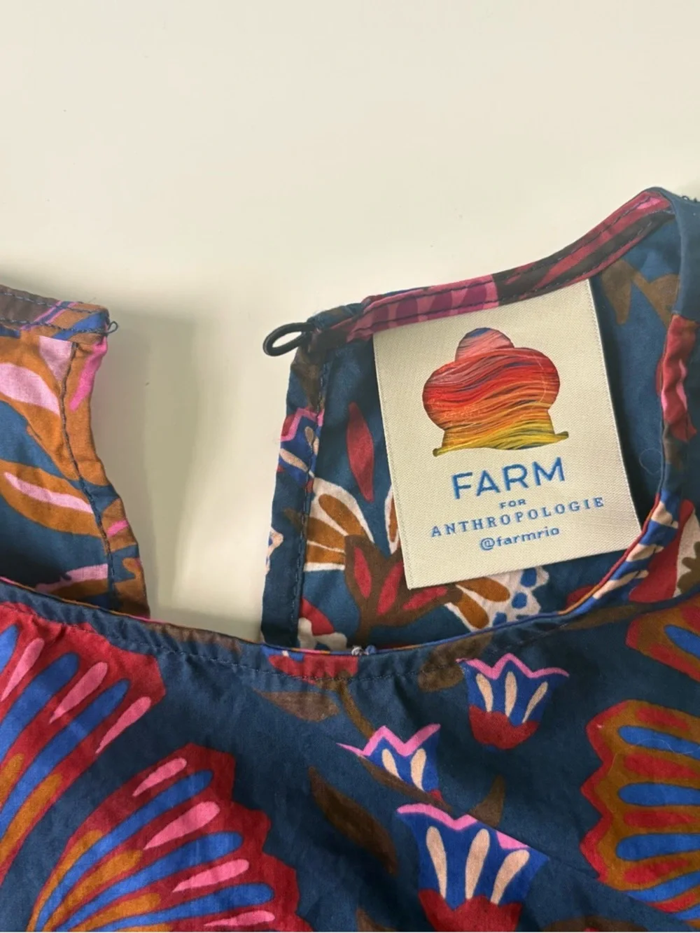 Sold Farm Rio x Anthropologie Multicolor Floral Cutwork Long-Sleeve Top - Picture 4 of 9